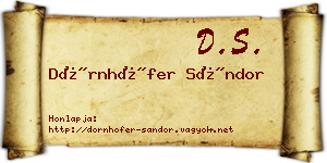 Dörnhöfer Sándor névjegykártya