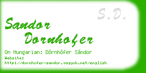 sandor dornhofer business card