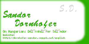 sandor dornhofer business card
